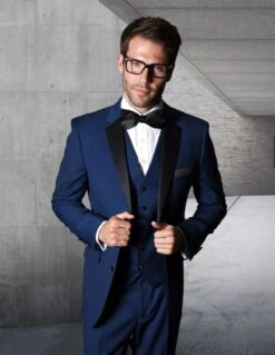 Statement Men's 3 Piece Tuxedo - Stylish Vest -Stylish Men's Formal Wear t2000pv sapphire