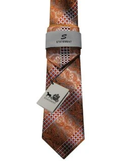 Statement Classic Tie Set- Windowpane Stripe -Stylish Men's Formal Wear t224 4