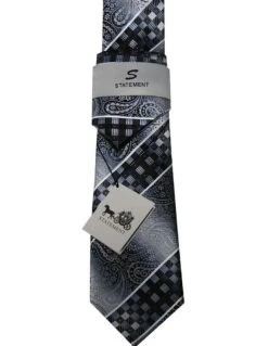Statement Classic Tie Set- Checker Stripe 8 Statement Classic Tie Set- Checker Stripe -Stylish Men's Formal Wear t225 4