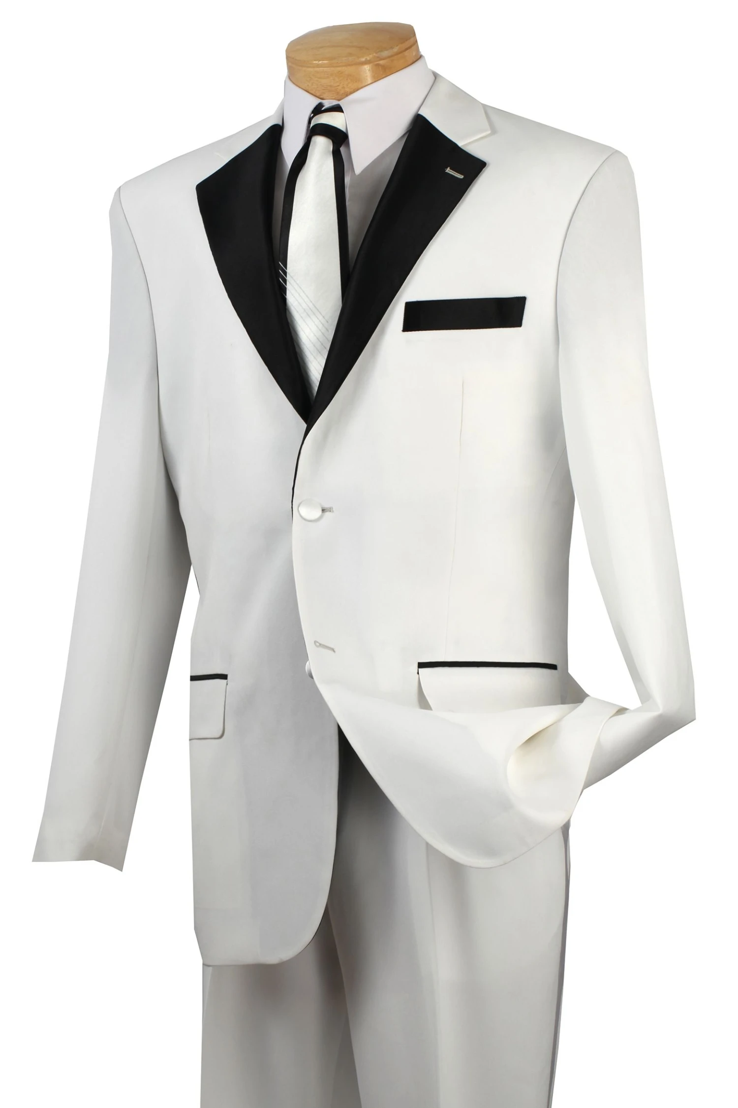 Vinci Men's 2 Piece 100% Poplin Discount Tuxedo - Fancy Lapel 4 Vinci Men's 2 Piece 100% Poplin Discount Tuxedo - Fancy Lapel - Image 2
