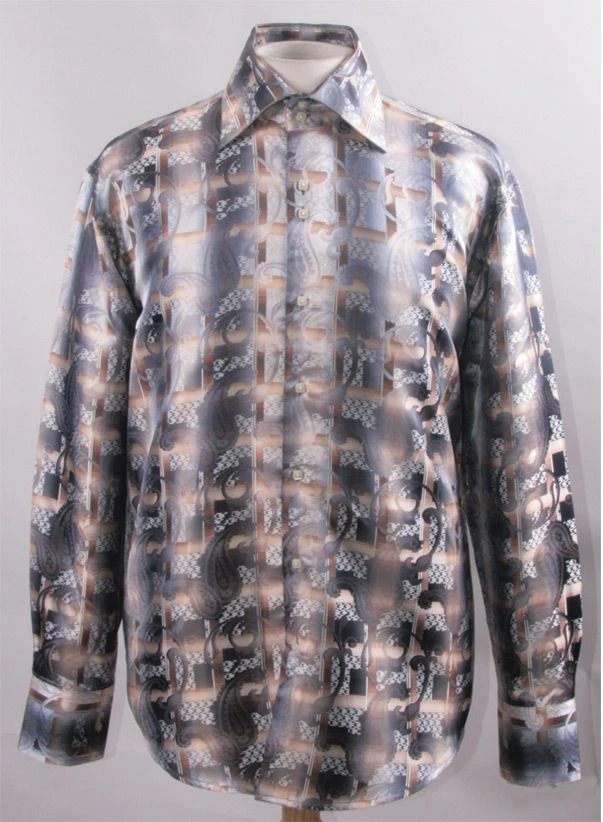 Daniel Ellissa Men's Fashion Dress Shirt - Paisley Checker 4 Daniel Ellissa Men's Fashion Dress Shirt - Paisley Checker - Image 2