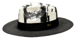 Bruno Capelo Men's Fedora Style Straw Hat - Paint Effect