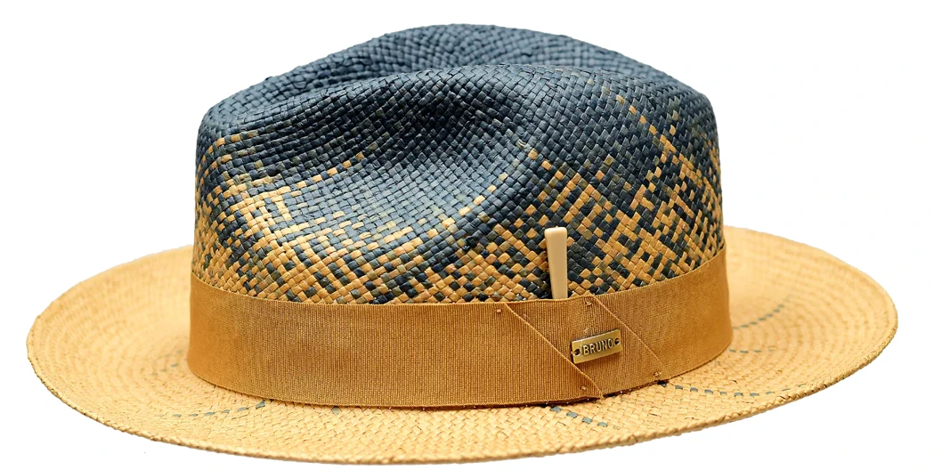 Bruno Capelo Men's Fedora Style Straw Hat - Gradient Colors 3 Bruno Capelo Men's Fedora Style Straw Hat - Gradient Colors
