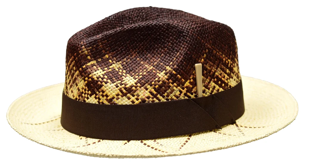 Bruno Capelo Men's Fedora Style Straw Hat - Gradient Colors 4 Bruno Capelo Men's Fedora Style Straw Hat - Gradient Colors - Image 2