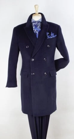 Veno Giovanni Men's 100% Wool 3/4 Length Length Top Coat - Bold Colors