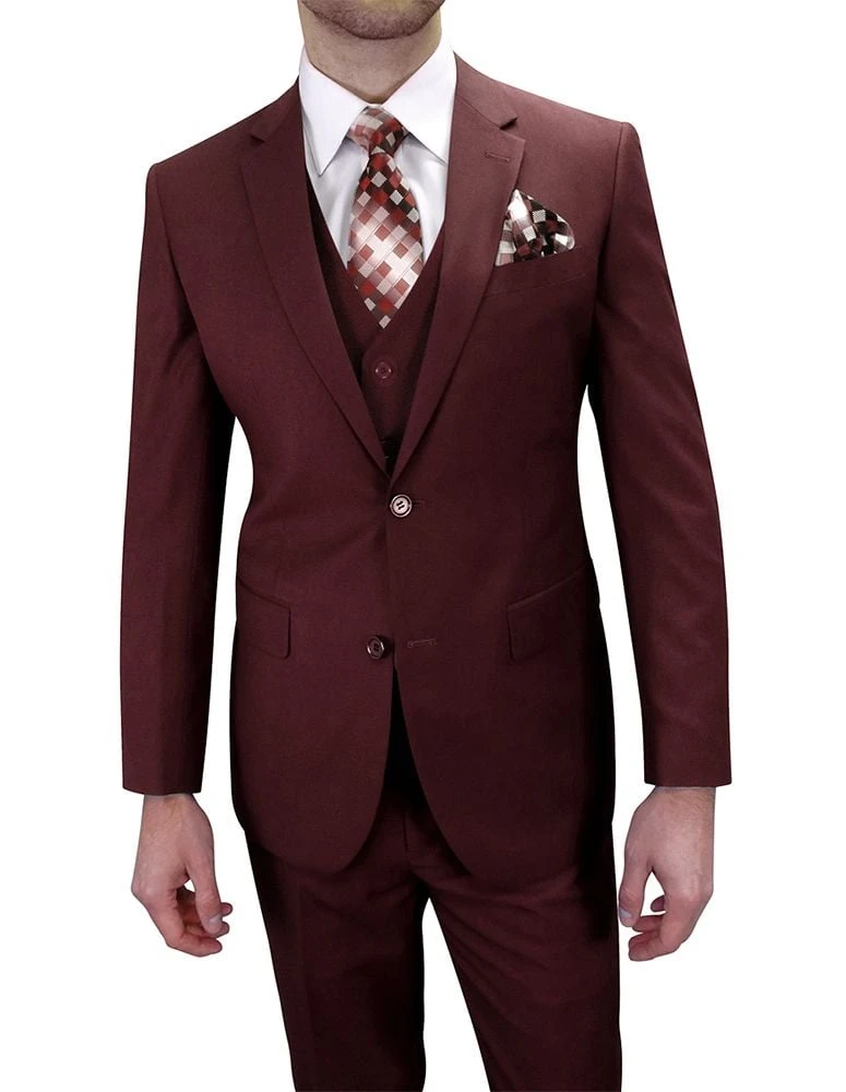 Statement Men's 100% Wool 3 Piece Suit - Bold Colors 4 Statement Men's 100% Wool 3 Piece Suit - Bold Colors - Image 2