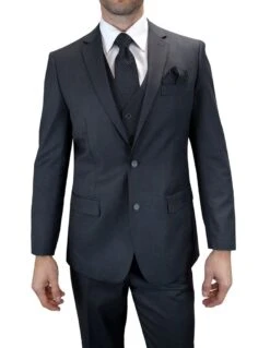 Statement Men's 100% Wool 3 Piece Suit - Bold Colors 11 Statement Men's 100% Wool 3 Piece Suit - Bold Colors -Stylish Men's Formal Wear ts 2v charcoal