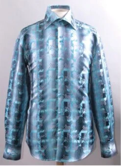 Daniel Ellissa Men's Fashion Dress Shirt - Paisley Checker 7 Daniel Ellissa Men's Fashion Dress Shirt - Paisley Checker -Stylish Men's Formal Wear turquoise 19
