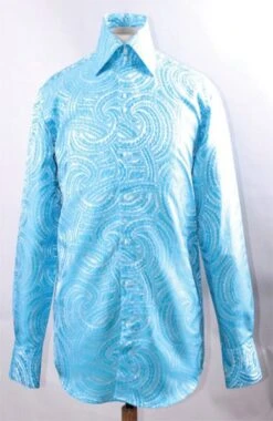 Daniel Ellissa Men's Fashion Dress Shirt - Braided Swirl -Stylish Men's Formal Wear turquoise 1 2