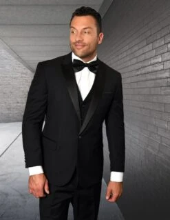Statement Men's 3 Piece 100% Wool Tuxedo - Stylish Accents