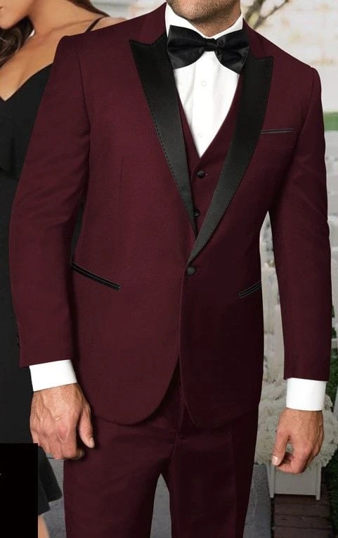 Statement Men's 3 Piece 100% Wool Tuxedo - Stylish Accents 4 Statement Men's 3 Piece 100% Wool Tuxedo - Stylish Accents - Image 2