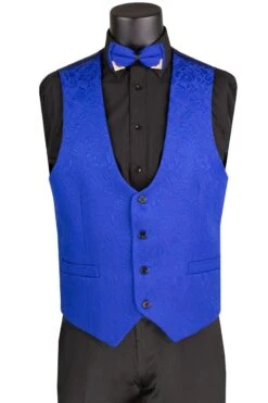 Vinci Men's 3 Piece Wool Feel Slim Fit Tuxedo - Jacquard Fabric 13 Vinci Men's 3 Piece Wool Feel Slim Fit Tuxedo - Jacquard Fabric -Stylish Men's Formal Wear tvsj 1 royal vest