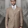 Statement Men's 3 Piece 100% Wool Fashion Suit - Big And Tall -Stylish Men's Formal Wear tz 100 bronze