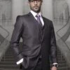 Statement Men's 3 Piece 100% Wool Outlet Suit - Executive -Stylish Men's Formal Wear tz 100 h.charcoal 1 2