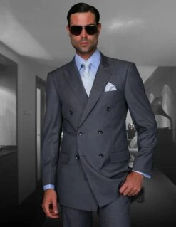 Statement Men's 2 Piece 100% Wool Fashion Suit - Solid Color -Stylish Men's Formal Wear tzd 100 charcoal 1 2
