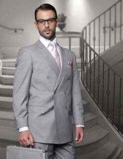 Statement Men's 2 Piece 100% Wool Fashion Suit - Bold Color -Stylish Men's Formal Wear tzd 100 grey 1 2