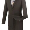 Vinci Men's 2 Piece Wool Feel Slim Fit Suit - Refined Solid -Stylish Men's Formal Wear us900 1 black