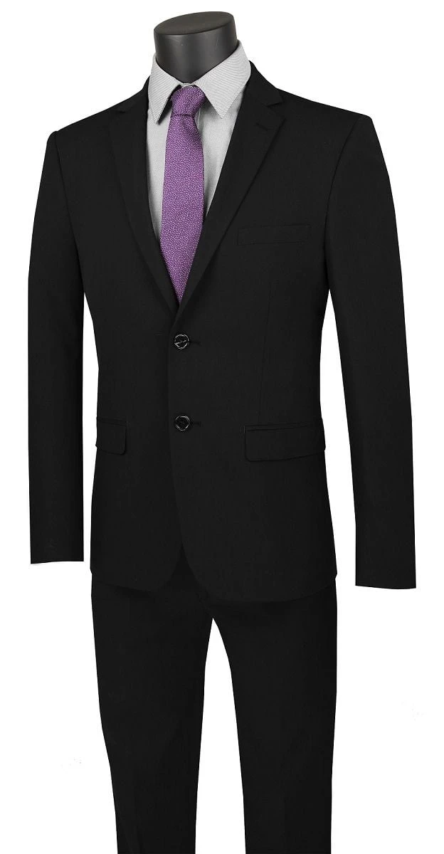 Vinci Men's 2 Piece Wool Feel Slim Fit Suit - Classic Business 4 Vinci Men's 2 Piece Wool Feel Slim Fit Suit - Classic Business - Image 2