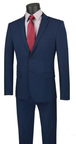 Vinci Men's 2 Piece Wool Feel Slim Fit Suit - Classic Business 12 Vinci Men's 2 Piece Wool Feel Slim Fit Suit - Classic Business -Stylish Men's Formal Wear usdx 1 navy copy