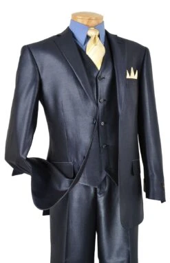 Vinci Men's 3 Piece Executive Suit - Ultra Soft Sharkskin
