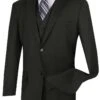 Vinci Men's 3 Piece Wool Feel Classic Suit - Big And Tall Sizes -Stylish Men's Formal Wear v2tr black