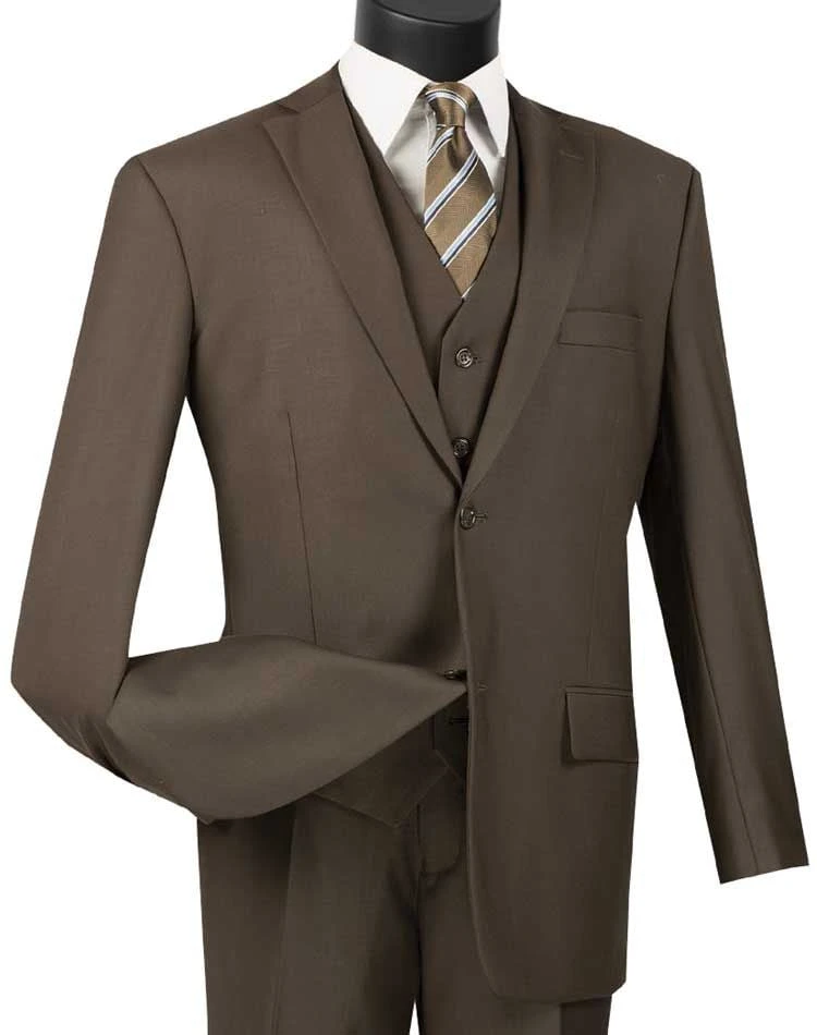 Vinci Men's 3 Piece Wool Feel Classic Suit - Big And Tall Sizes 4 Vinci Men's 3 Piece Wool Feel Classic Suit - Big And Tall Sizes - Image 2