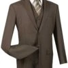 Vinci Men's 3 Piece Wool Feel Business Suit - Flat Front Pants
