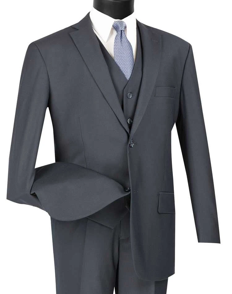 Vinci Men's 3 Piece Wool Feel Classic Suit - Big And Tall Sizes 9 Vinci Men's 3 Piece Wool Feel Classic Suit - Big And Tall Sizes - Image 7