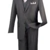 Vinci Men's 3 Piece Wool Feel Outlet Suit - Flat Front Pants