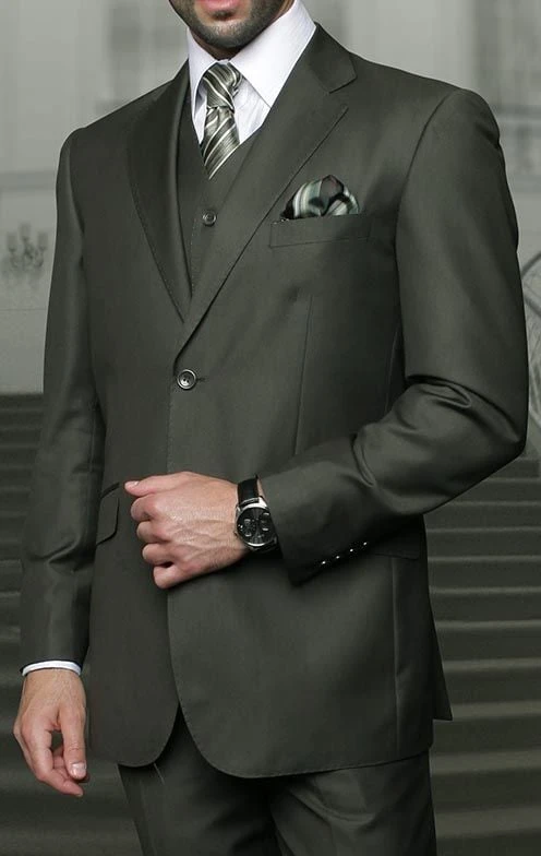 Vinci Men's 3 Piece Wool Feel Classic Suit - Big And Tall Sizes 11 Vinci Men's 3 Piece Wool Feel Classic Suit - Big And Tall Sizes - Image 9