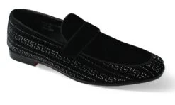 After Midnight Men's Fashion Dress Shoe - Geometric Pattern -Stylish Men's Formal Wear vincent black silver