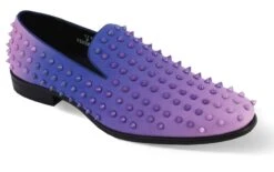 After Midnight Men's Fashion Dress Shoe - Vibrant Spikes -Stylish Men's Formal Wear vip purple multi 01