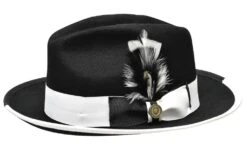 Bruno Capelo Men's Fedora Style Wool Hat - Firm Australian Wool -Stylish Men's Formal Wear winstonbw opt