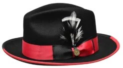 Bruno Capelo Men's Fedora Style Wool Hat - Firm Australian Wool -Stylish Men's Formal Wear winstonebr opt