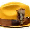 Bruno Capelo Men's Fedora Style Wool Hat - Firm Australian Wool 2 Bruno Capelo Men's Fedora Style Wool Hat - Firm Australian Wool -Stylish Men's Formal Wear winstonmustard