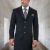 Statement Men's 3/4 Length 100% Wool Top Coat - Single Breasted