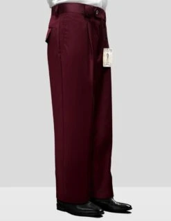 Zacchi Men's Wide Leg Outlet Pants - Classic Pleated Style -Stylish Men's Formal Wear wp 100 burgundy 1 4