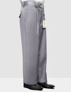 Zacchi Men's Wide Leg Pants - Classic Pleated Style -Stylish Men's Formal Wear wp 100 grey 31