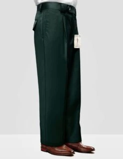 Statement Men's Outlet 100% Wool Pant - Pleated Wide Leg -Stylish Men's Formal Wear wp 100 hunter 2