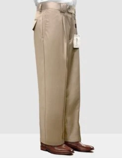 Zacchi Men's Wide Leg Pants - Classic Pleated Style -Stylish Men's Formal Wear wp 100 tan 31