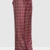 Statement Men's 100% Wool Pant - Wide Leg Plaid Slacks -Stylish Men's Formal Wear wp 101 brick