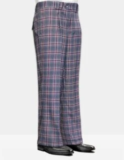 Statement Men's 100% Wool Pant - Wide Leg Plaid Slacks 16 Statement Men's 100% Wool Pant - Wide Leg Plaid Slacks -Stylish Men's Formal Wear wp 102 charcoal