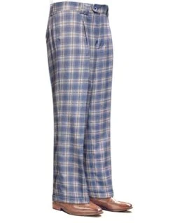 Statement Men's 100% Wool Pant - Wide Leg Plaid Slacks 17 Statement Men's 100% Wool Pant - Wide Leg Plaid Slacks -Stylish Men's Formal Wear wp 102 grey