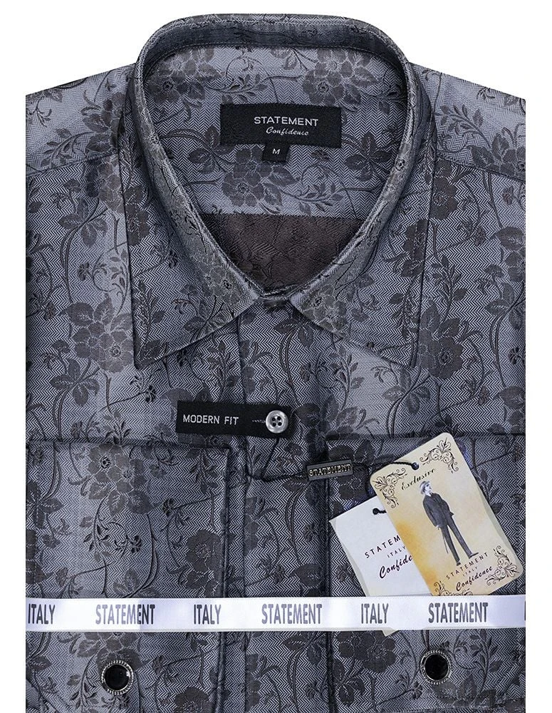 Statement Men's Long Sleeve Woven Shirt - Paisley Pattern 8 Statement Men's Long Sleeve Woven Shirt - Paisley Pattern - Image 6