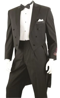 Vittorio St. Angelo Men's 2 Piece Tuxedo With Tails - Classic Fit