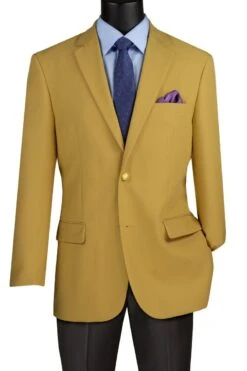 Vinci Men's Single Breasted Poplin Blazer - 2 Button Jacket 17 Vinci Men's Single Breasted Poplin Blazer - 2 Button Jacket -Stylish Men's Formal Wear z 2pp gold 3