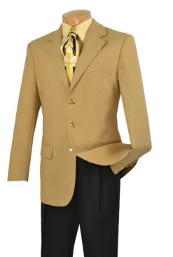Vinci Men's Single Breasted Poplin Blazer - 3 Button Jacket 10 Vinci Men's Single Breasted Poplin Blazer - 3 Button Jacket -Stylish Men's Formal Wear z 3pp gold 2