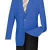 Vinci Men's Outlet Single Breasted Poplin Blazer - 2 Button Jacket -Stylish Men's Formal Wear z 2pp royal 38