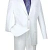 Vinci Men's Single Breasted Poplin Blazer - 2 Button Jacket -Stylish Men's Formal Wear z 2pp white