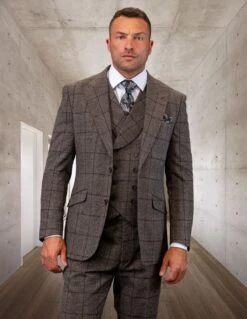 Statement Men's 100% Wool 3 Piece Suit - Layered Textures
